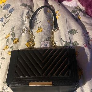 Black Quilted Chain Shoulder Bag